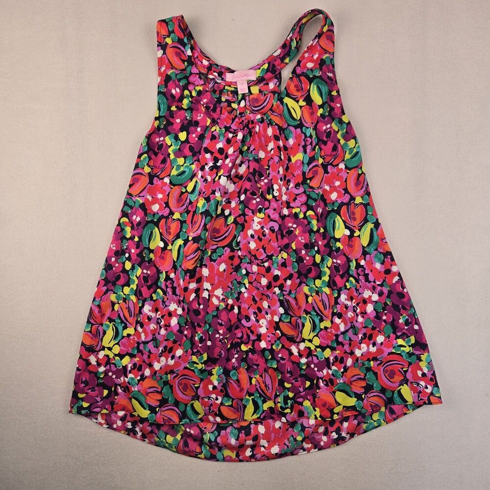 Lilly Pulitzer Delaney Swing Bright Multicolor Floral Racerback Tank Top Medium